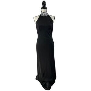 Elegant Black Halter Dress